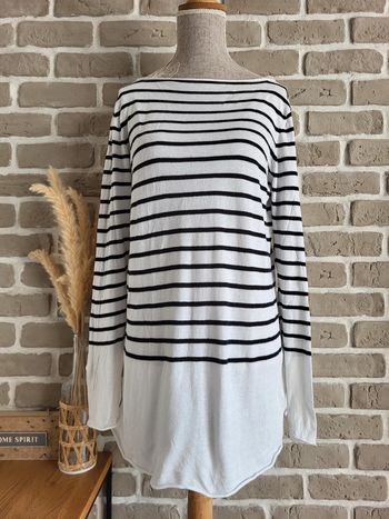 Pull marinière à rayures noires Manoukian - 100% coton