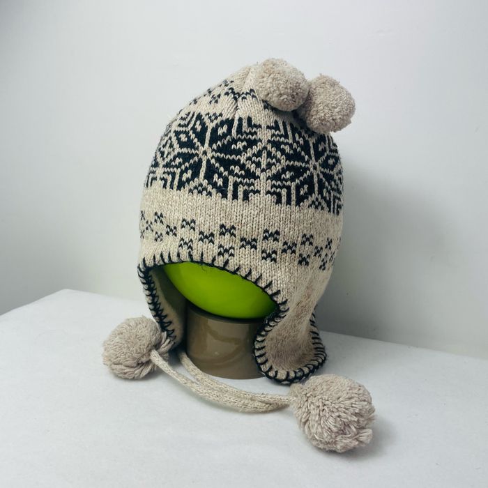 🥶 Bonnet Péruvien. Enfant. Très bon état. Beige et marine.