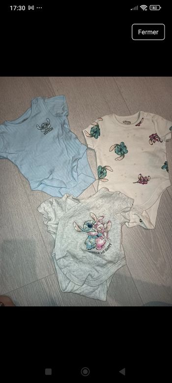 Lot de 3 bodies Stitch