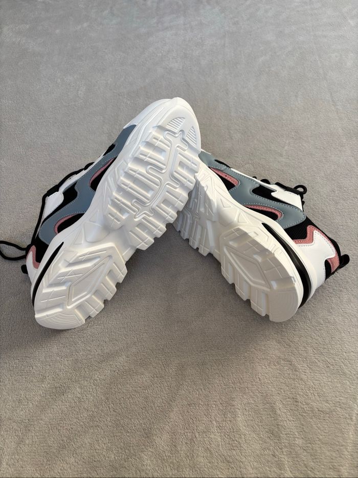 Sneakers Chunky Noir, Blanc , rose et Gris – Style Urbain Moderne - photo numéro 5