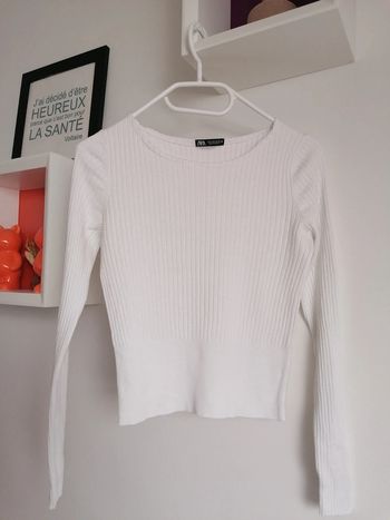 Haut côtelé manches longues Zara taille S