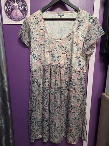 Robe été en voile doublée extensible T50 Bleu bonheur