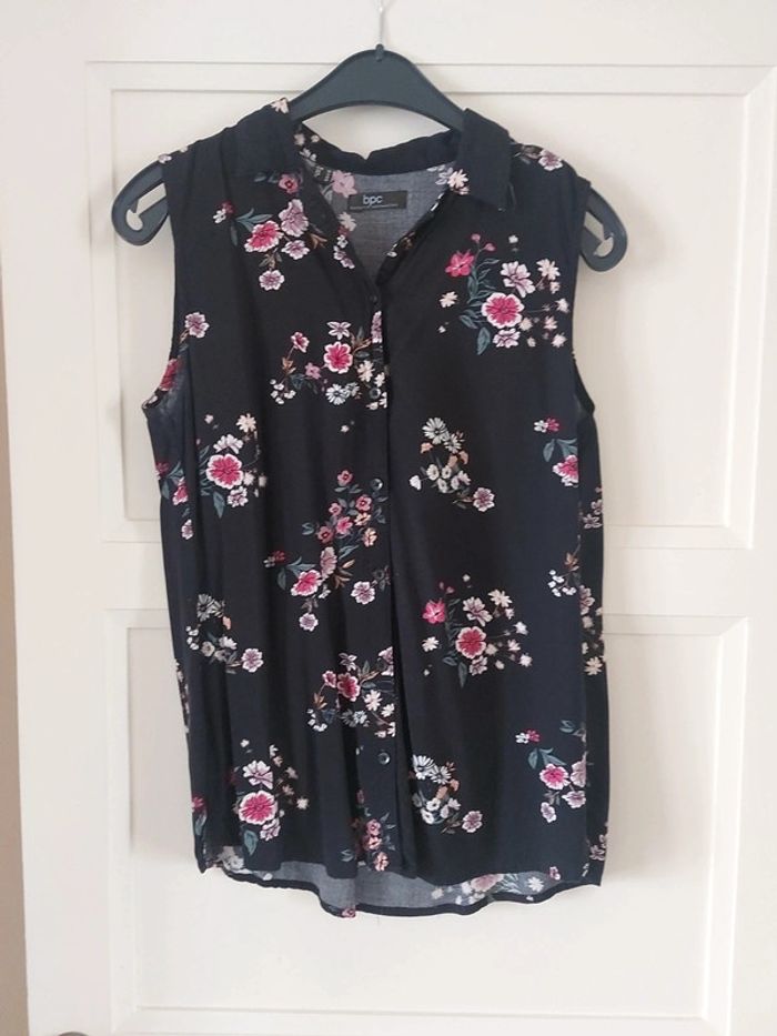Blouse fleurie noir