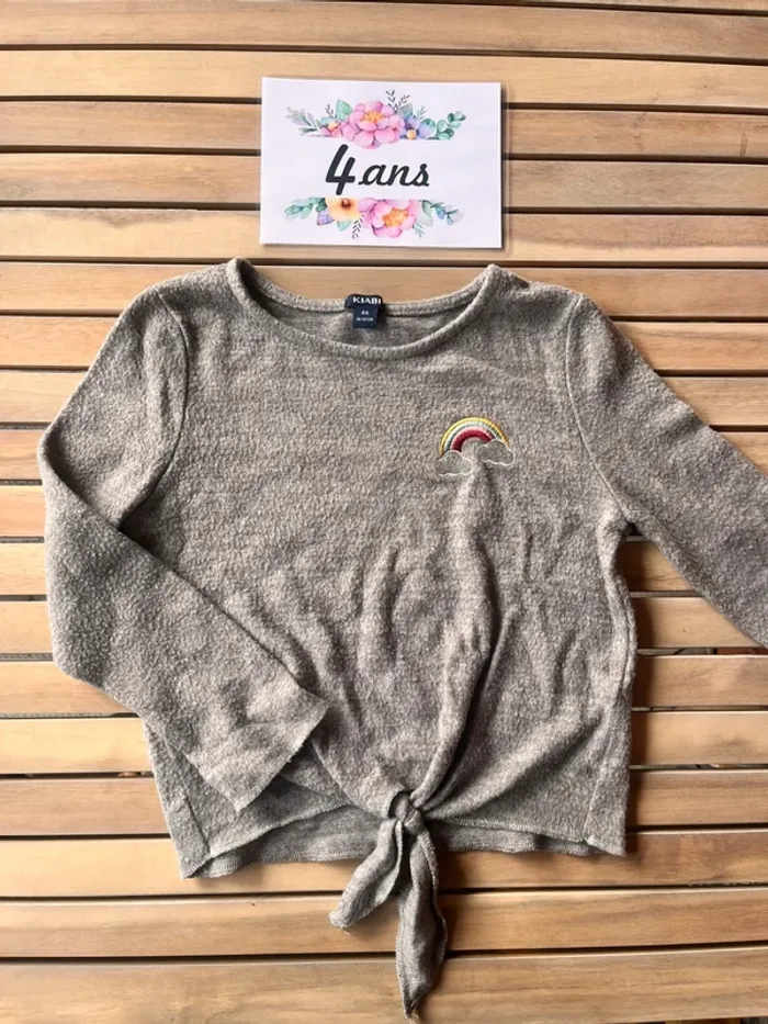 Pull gris mi saison kiabi 4 ans