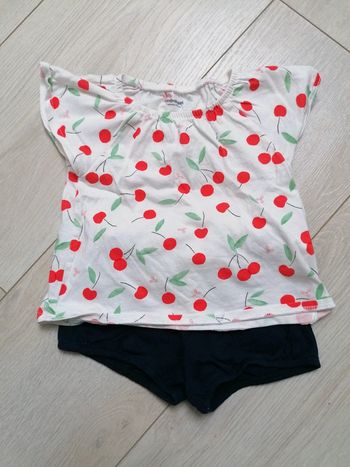 Ensemble vertbaudet 12 mois 74 cm cerise