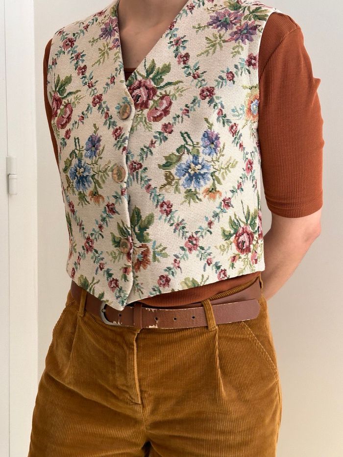 Gilet en jacquard fleuri - photo numéro 9