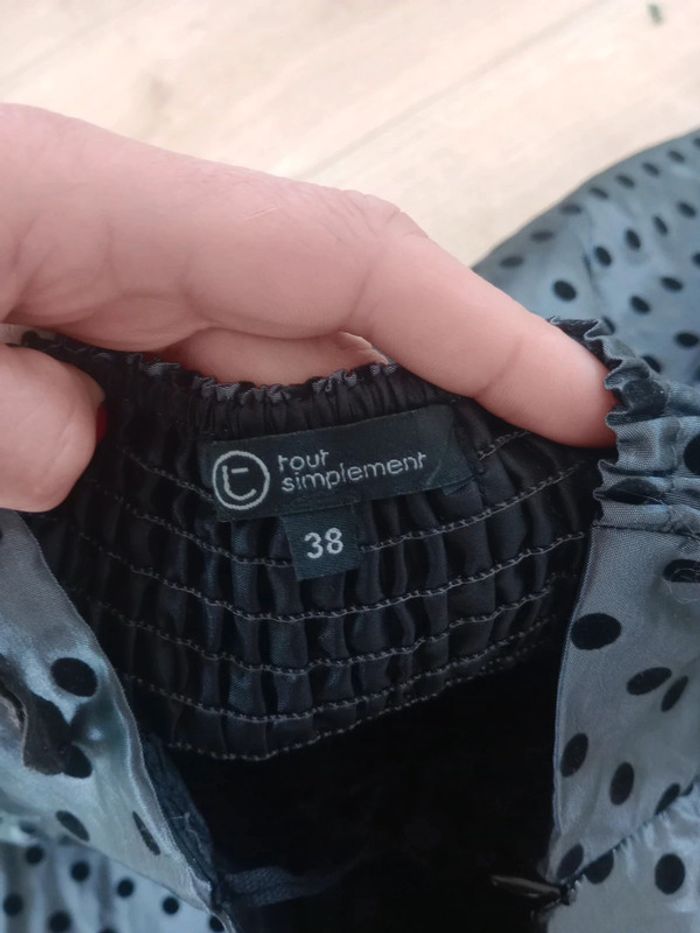 Robe de cérémonie 38 grise cérusée pois noirs c30 - photo numéro 10