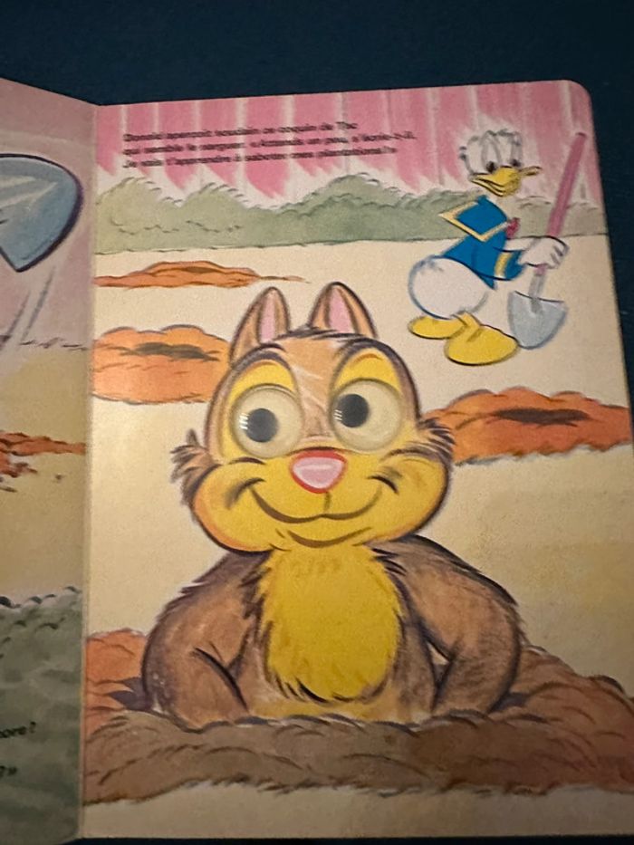 1978 Livre carton ancien vintage Hachette Walt Disney Donald mes premiers albums animés yeux - photo numéro 4