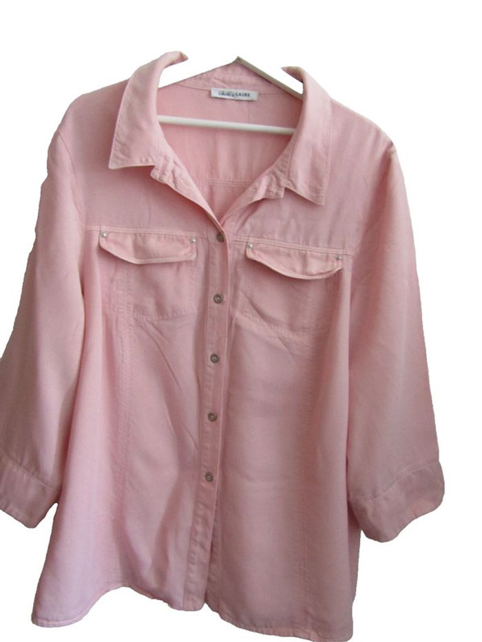 chemise sur chemise sur robe en 100% lyocell marque Christine laure taille indiquée 5 = 48/50 - photo numéro 2