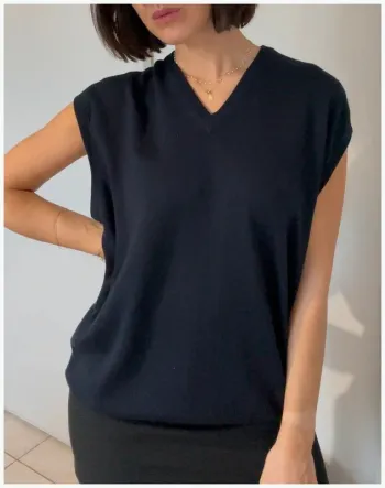 Pull Valentino sans manches bleu marine taille L - très bon état