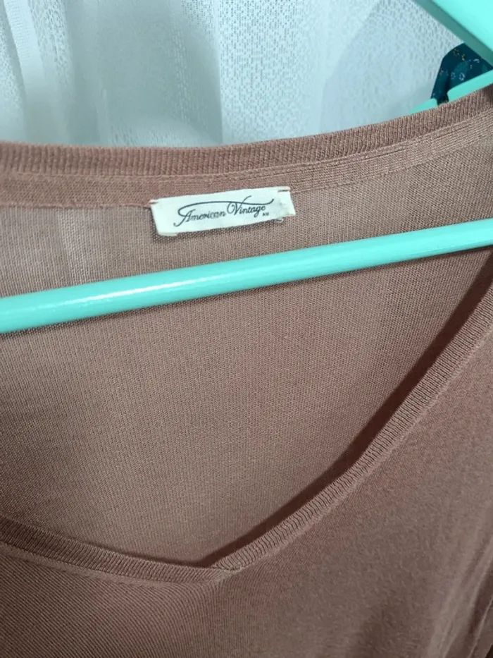American Vintage "Pull fin marron clair" t. M - photo numéro 3