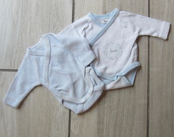 Lot de 2 bodies pour bébé prématuré (42 cm)