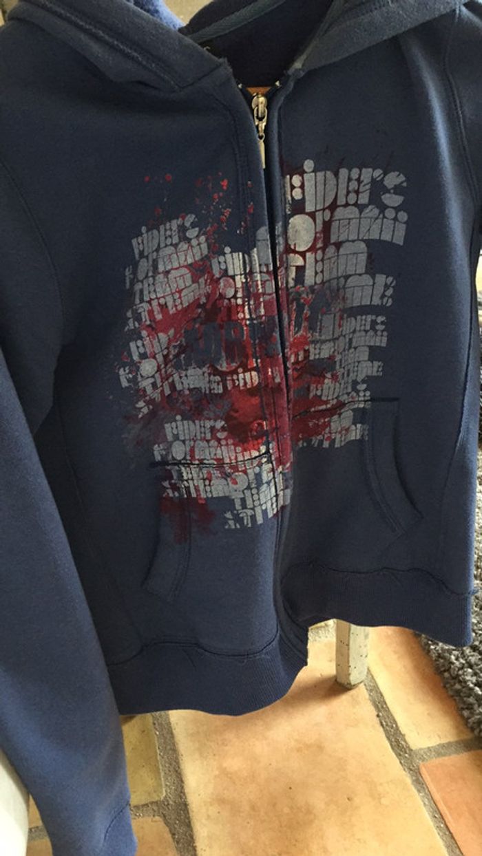 Veste capuche sweat bleu Taille M