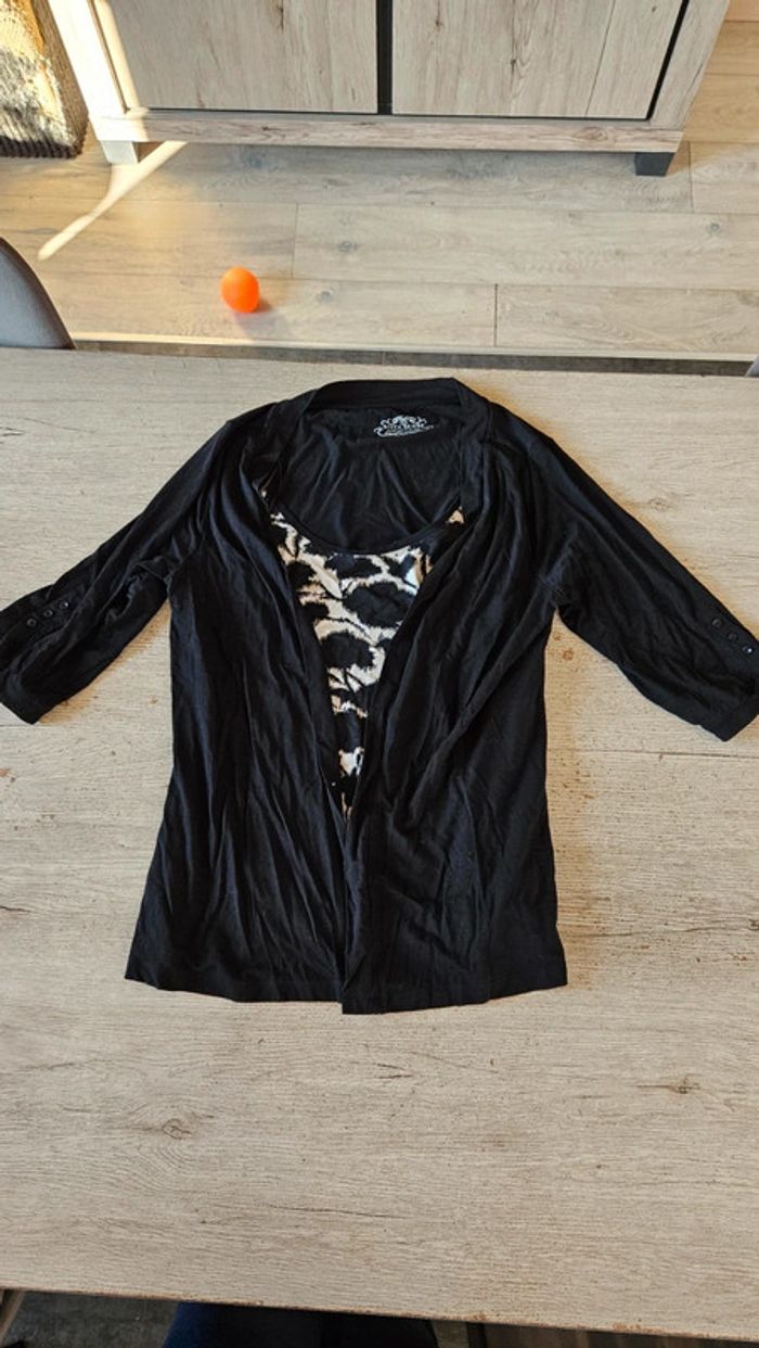 Débardeur avec gilet noir, 2 en 1, Your Sixth Sense, taille L/XL, nickel - photo numéro 2