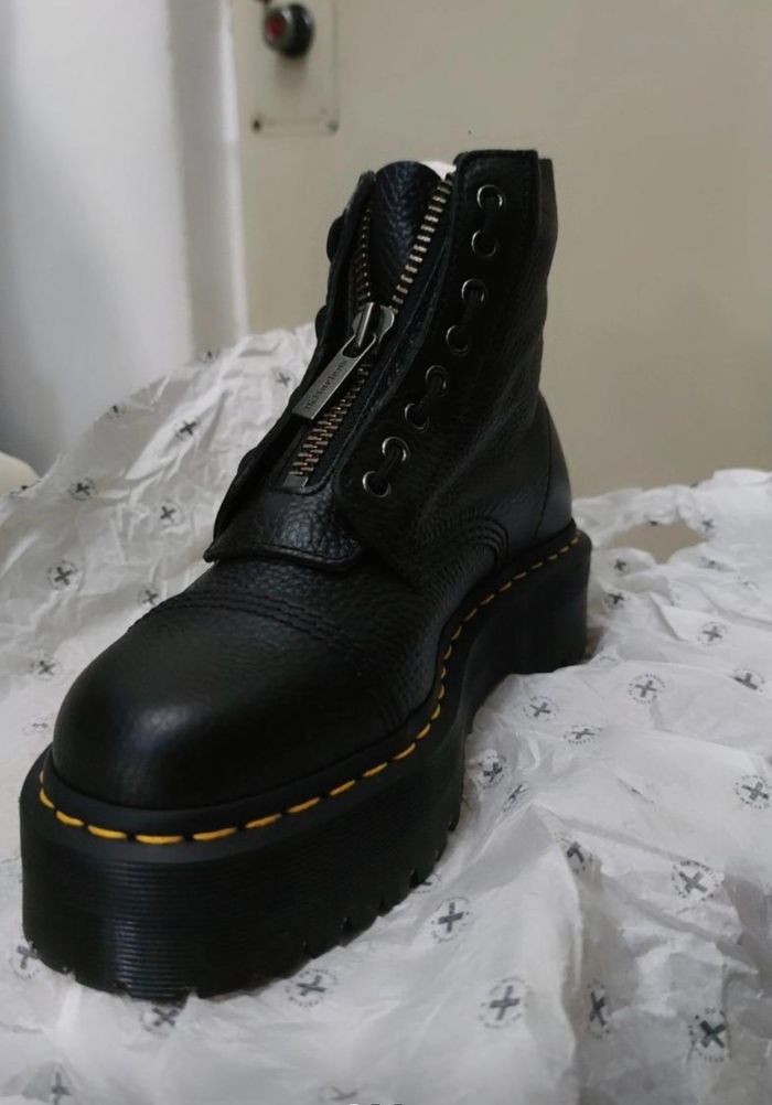 Bottines Dr. Martens série SINCLAIR, autre cuir, grainé, fermeture éclair, bottines, femme, noir. - photo numéro 5