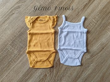 Lot bodys manches bretelles Gemo 1 mois