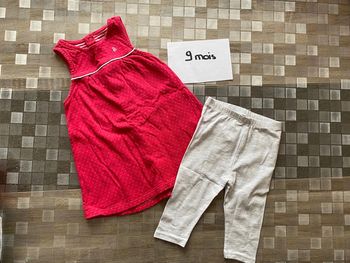 Robe rose avec leeging 9 mois obaibi