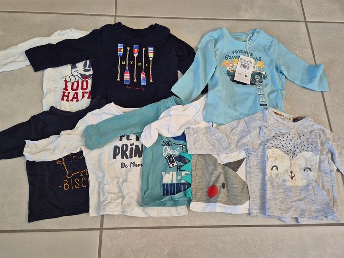 Lot 8 tee shirts manches longues 6 mois