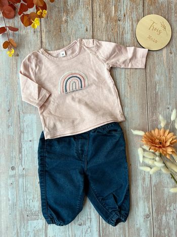 Ensemble jegging et t-shirt arc en ciel 3 mois