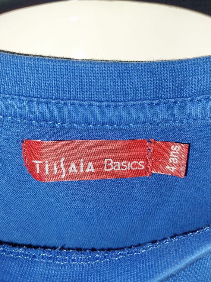 Tee-shirt Tissaia bleu avec motif manche longue - photo numéro 3