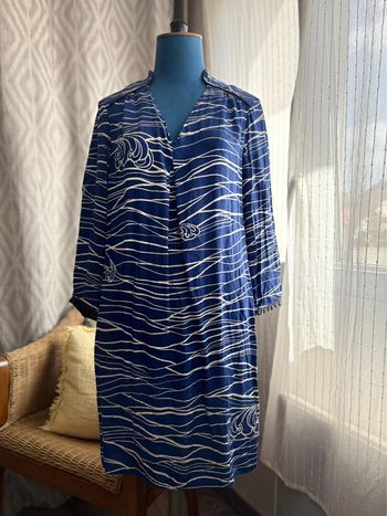 Robe One Step - à motif - bleu/blanc - taille 40/L - en très bon état