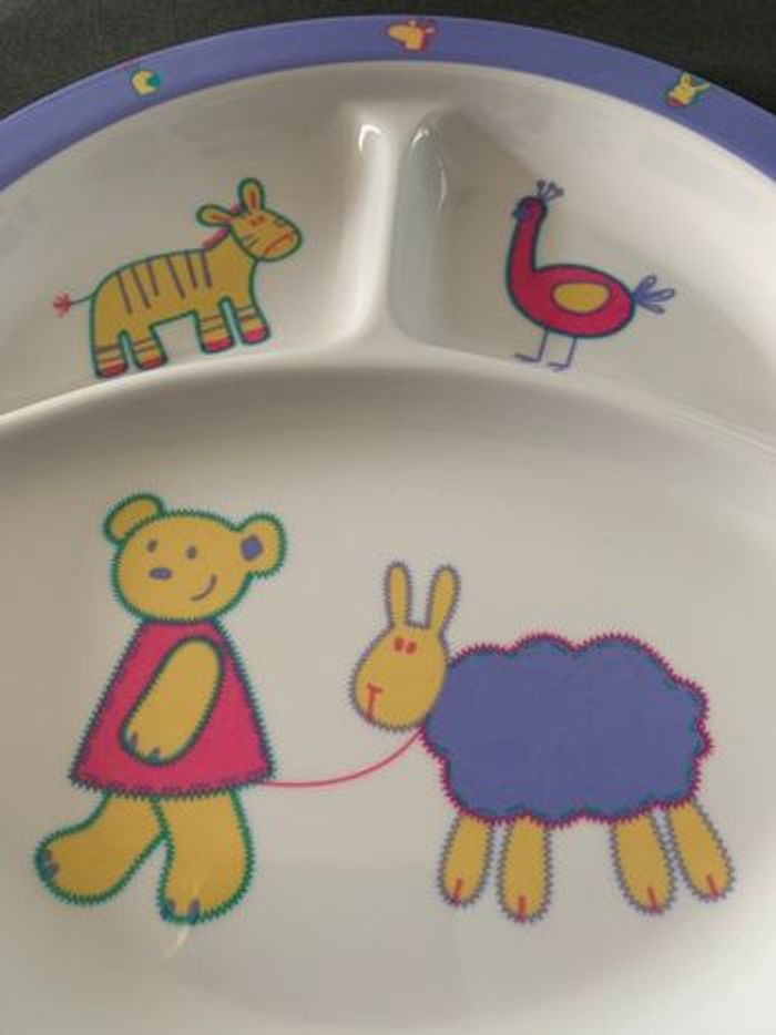 Assiette compartimentée enfant plastique animaux 21cm - photo numéro 2