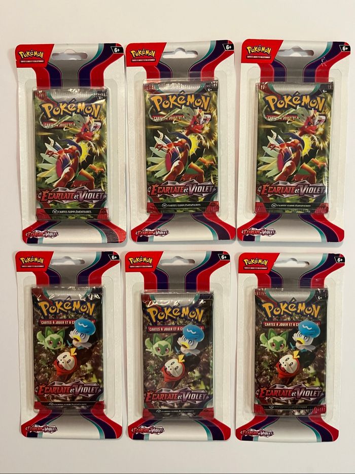 Lot 6 boosters Pokémon écarlate et violet