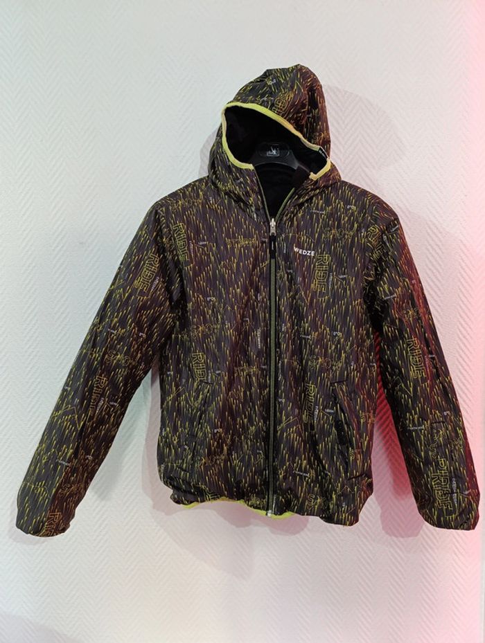 Doudoune réversible noir et verte wedze taille 14 ans