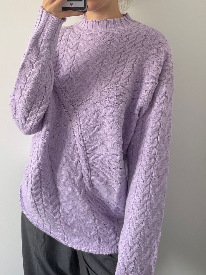 Pull en maille texturée lila Wednesday’s Girl - photo numéro 2