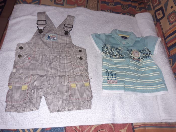 Ensemble Salopette t-shirt 3 mois