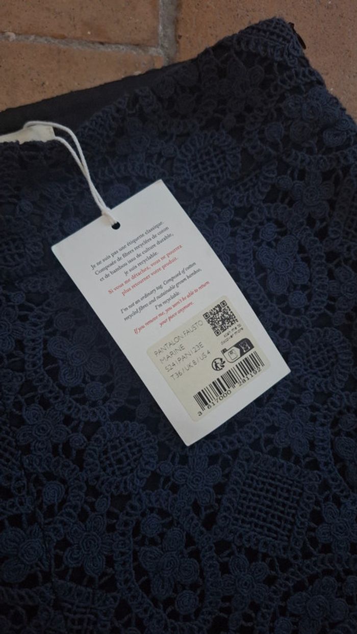 Pantalon Fausto Sézane – Bleu marine – T.36 – Neuf avec étiquette - photo numéro 4