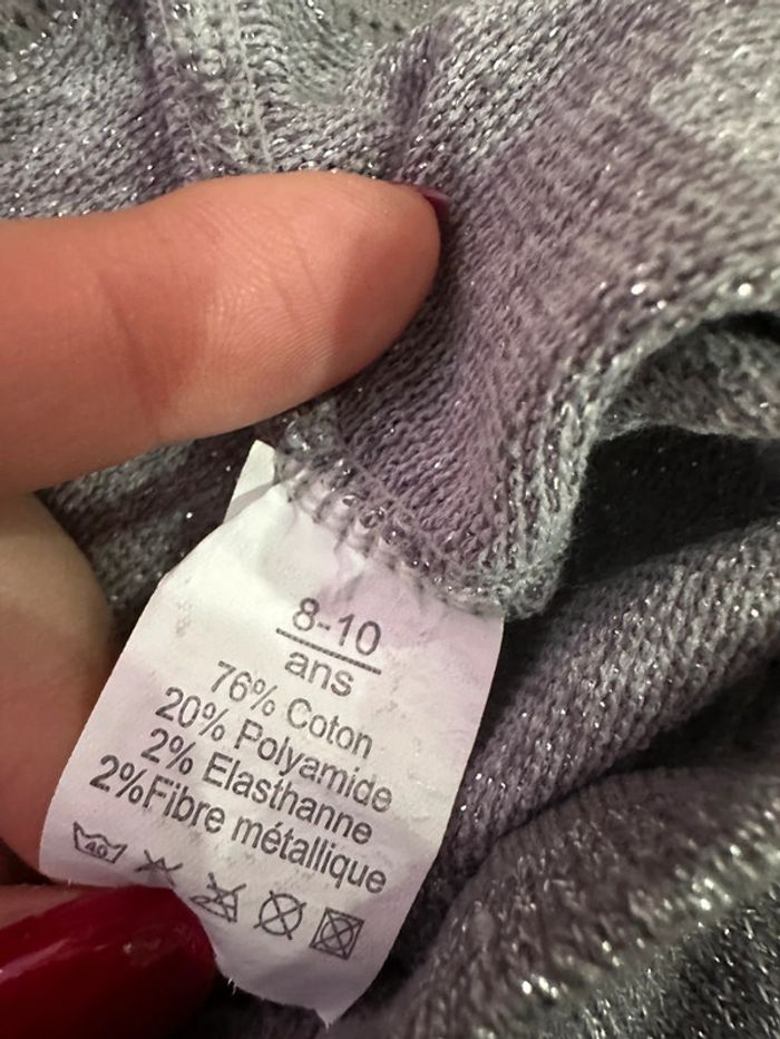 Collant argenté gris 8/10 ans - photo numéro 3