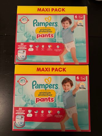 132 couches Pampers premuim pants taille 6
