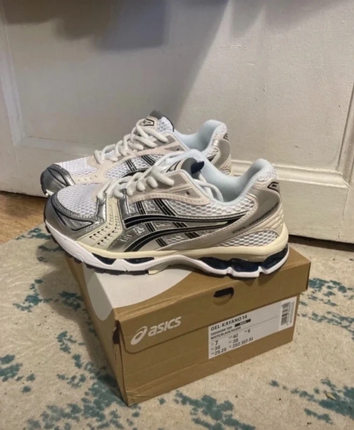 Asics Gel-Kayano 14 Blanc Argent Noir 45