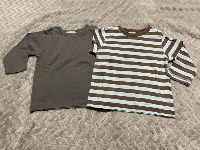 Lot chemise + 2 tshirts ML 12 mois - photo numéro 2