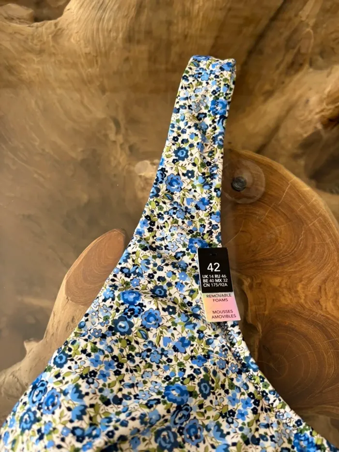 Haut de maillot de bain Etam fleurs bleu 42 - photo numéro 3