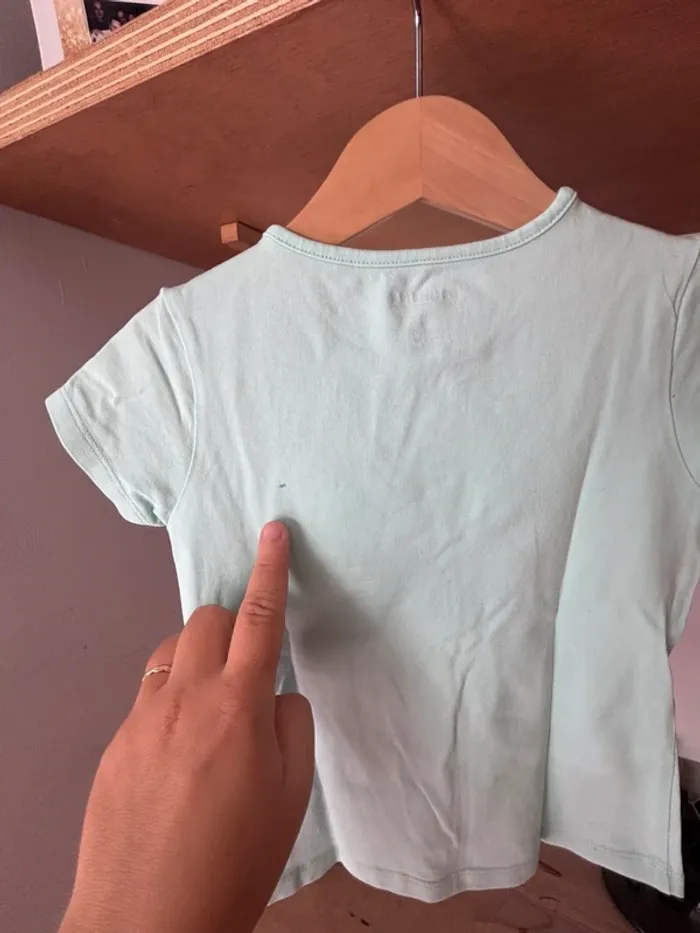 🤍💚 T-shirt blanc motif cœur vert 6 ans 💚🤍 - photo numéro 5