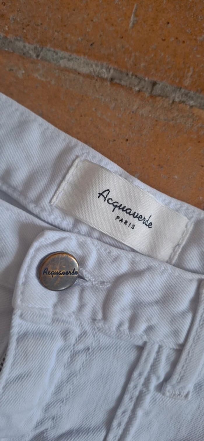 🌿 Short en denim blanc Acquaverde – Modèle Short Boy – Taille 26 – Excellent état - photo numéro 3