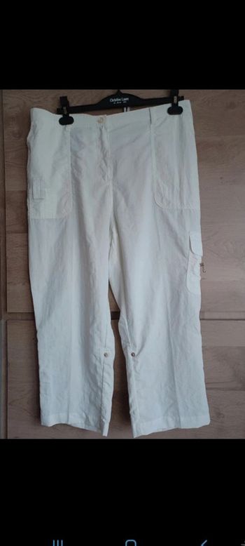 Pantacourt blanc femme taille 48 alica