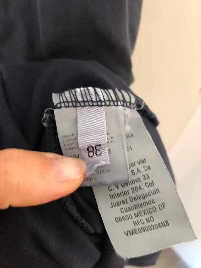 Robe en soie bleue marine La Fée Maraboutée taille 38 - photo numéro 7