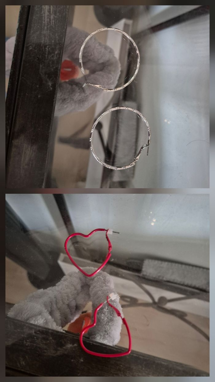 Lot de 2 paires de créoles fantaisies