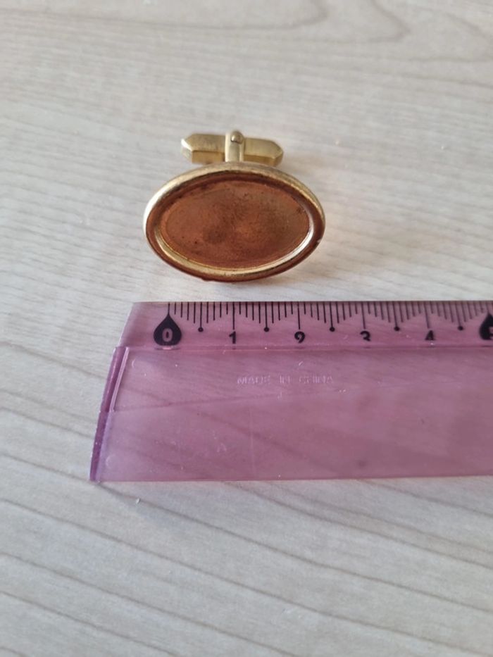 Boutons de manchettes Vintage doré - photo numéro 6