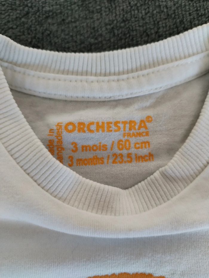 Tee-shirt manches longues 3 mois Orchestra - photo numéro 3