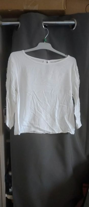 Haut blanc avec dentelle fille 12 ans kiabi