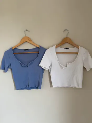Lot 2 t-shirts courts Zara