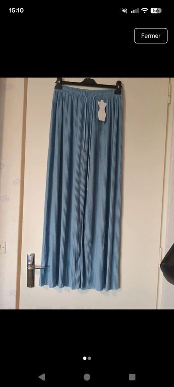 Pantalon fluide Palazzo bleu ciel neuf