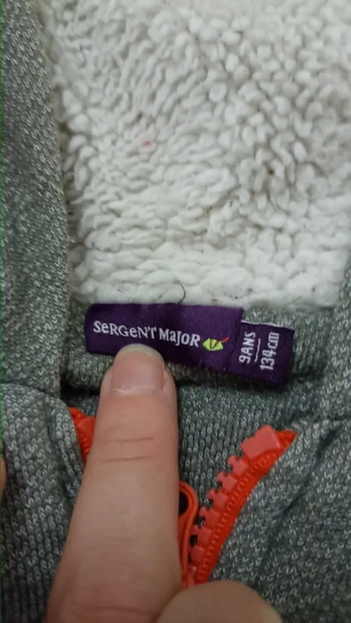 pull gilet zippé à capuche matière sweat  9 ans  Sergent major gris - photo numéro 3