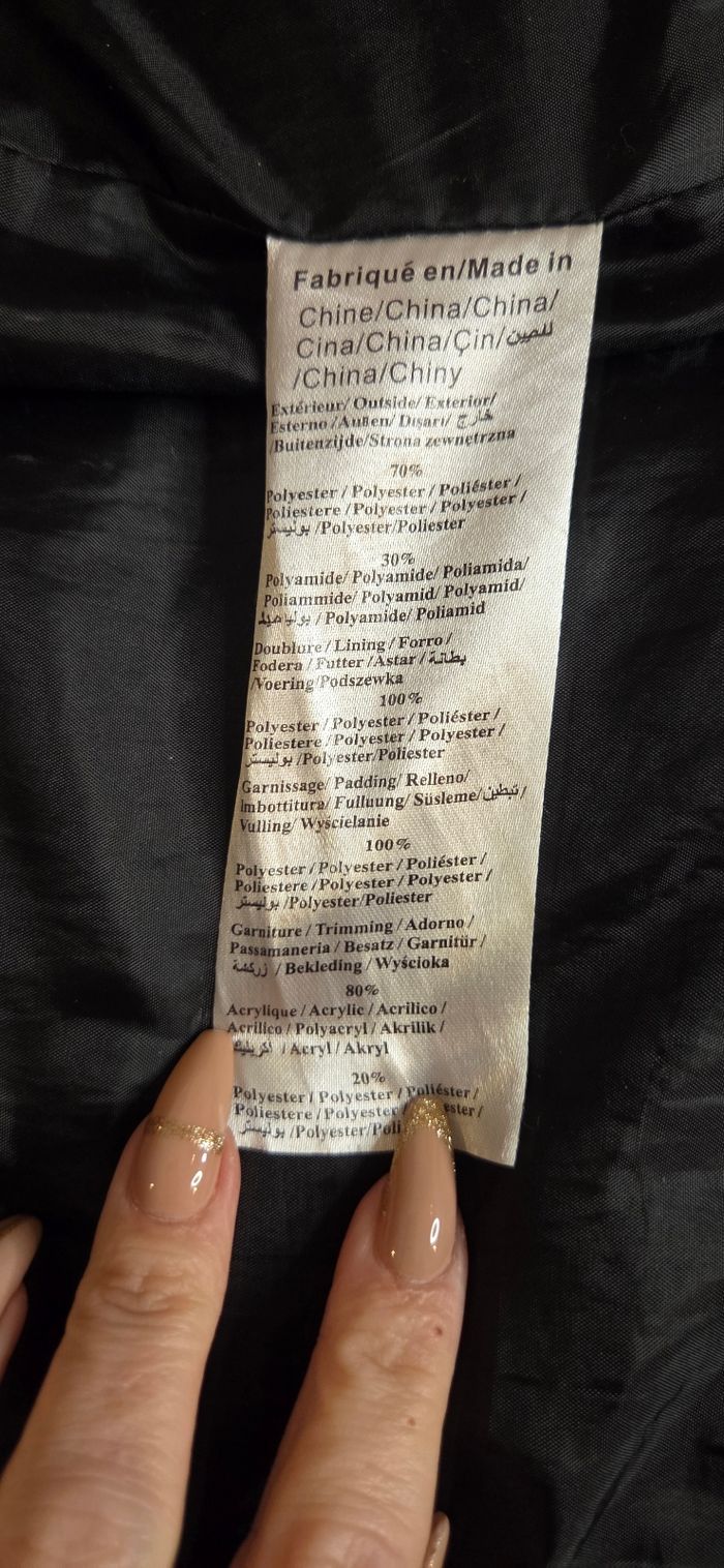 MANTEAU DOUDOUNE LADY K T3 – COL & POIGNETS FAUSSE FOURRURE – NOIR – EXCELLENT ÉTAT - photo numéro 4