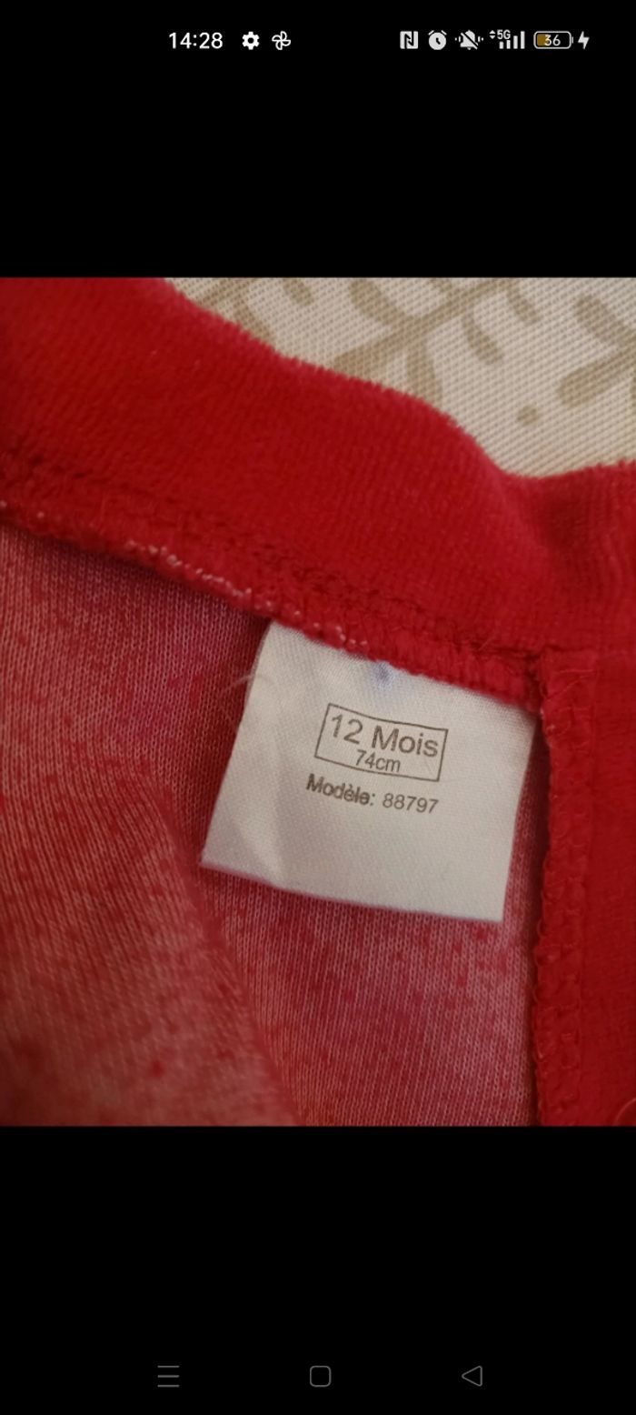 Pyjama de Noël rouge – 12 mois / 74 cm 🎅❤️ - photo numéro 4