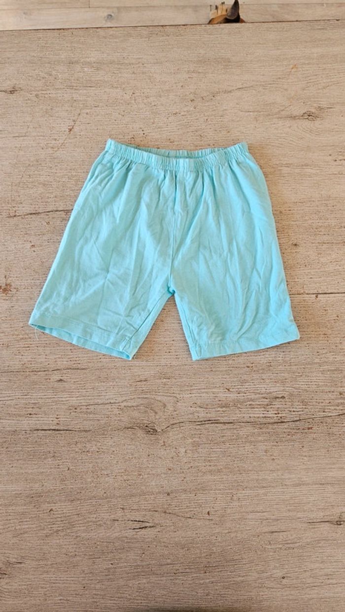 Short cycliste turquoise, elastique, 6/8 ans, peu mis - photo numéro 2